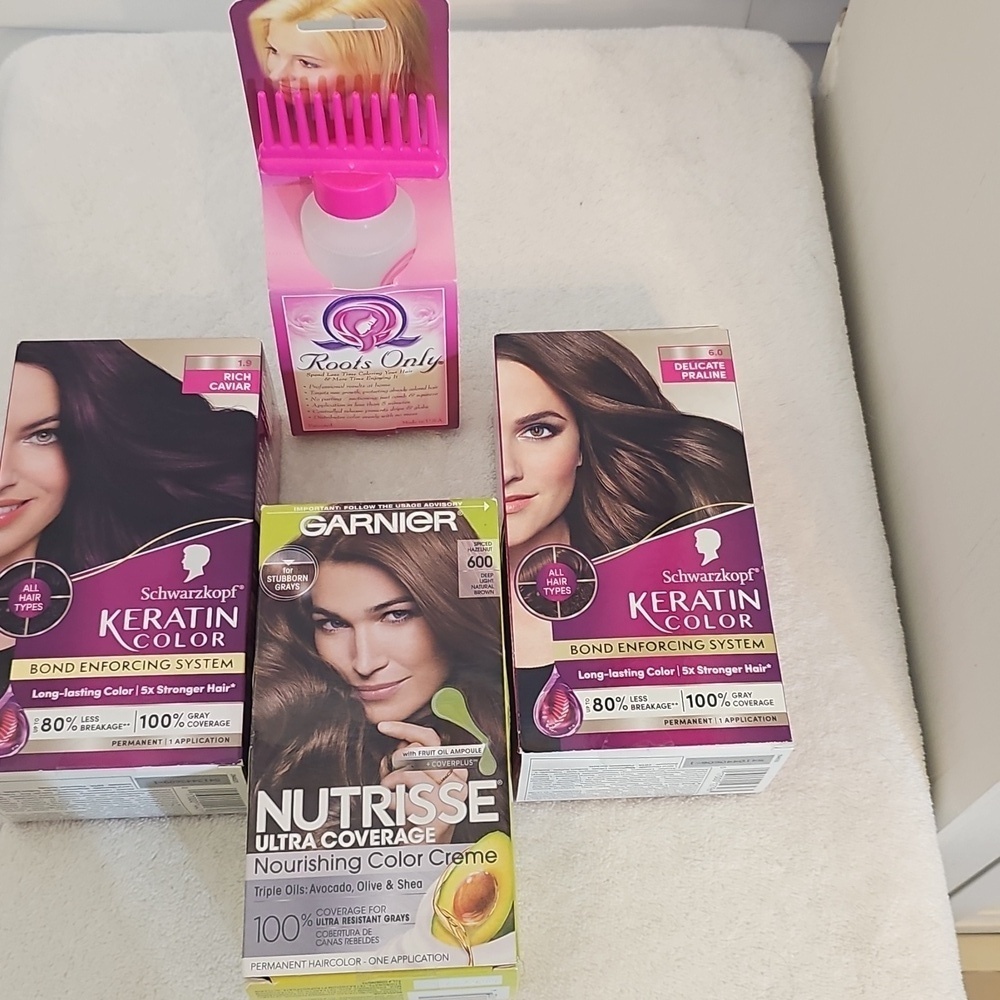 New Bundle Of 3 Hair Colors Brunette Plus Roots Only Application Comb